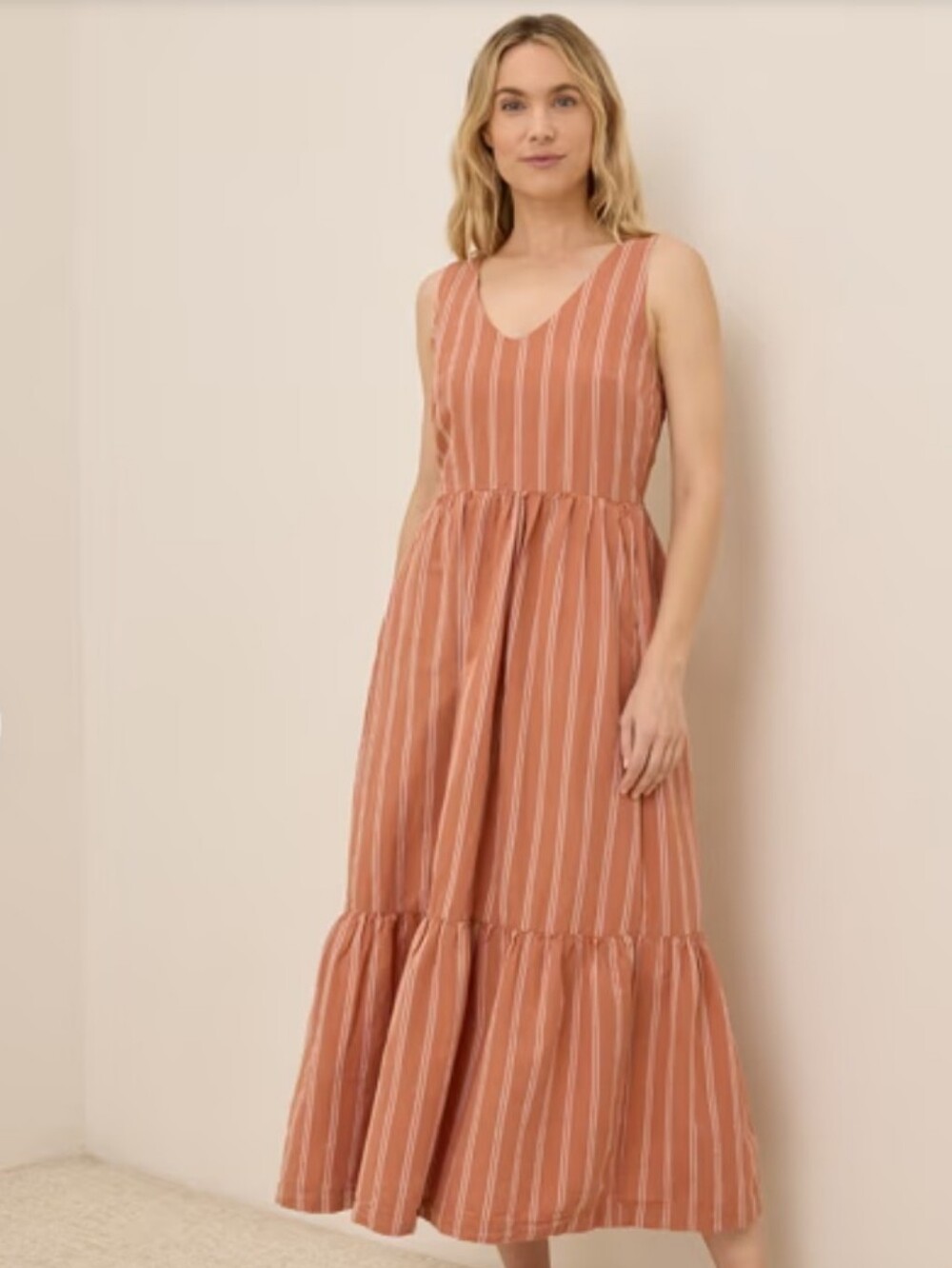 Pact Canopy Linen Blend Easy Tank Dress In Hermosa Stripe